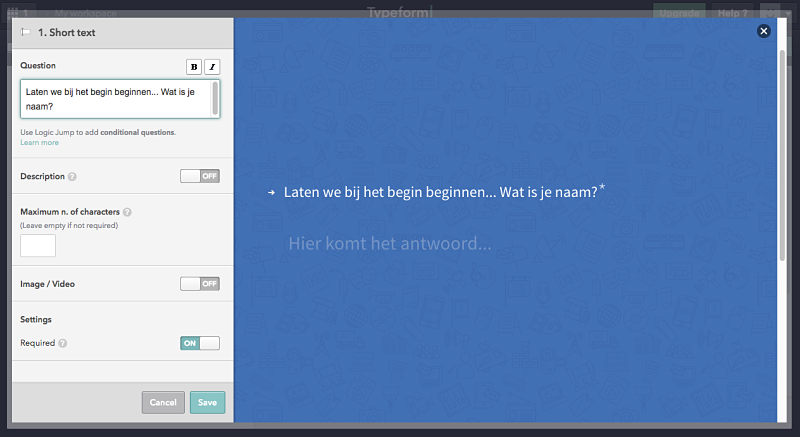Typeform vragen